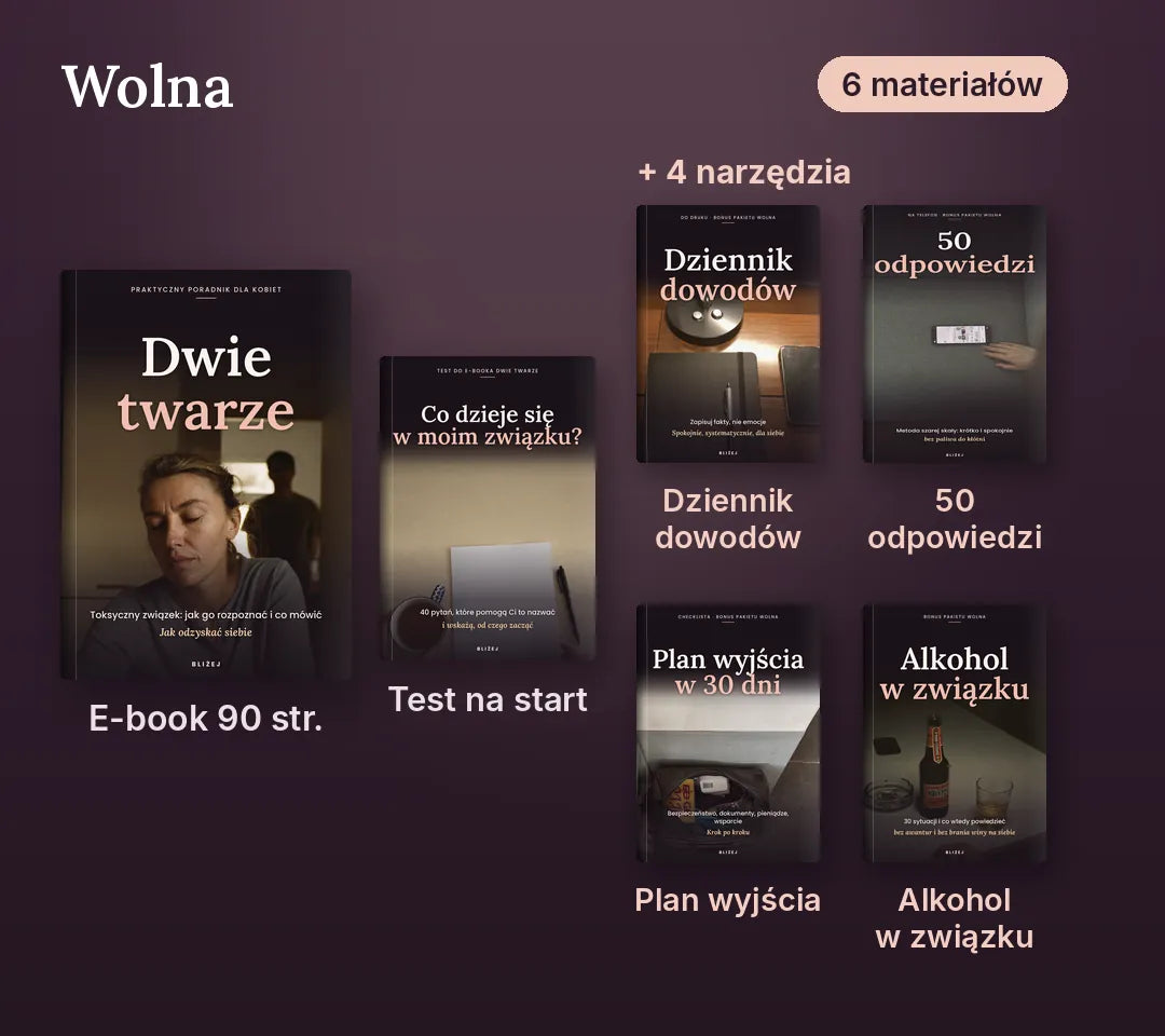 Pakiet Wolna: e-book, test, dziennik dowodów, 50 odpowiedzi, plan wyjścia i alkohol w związku